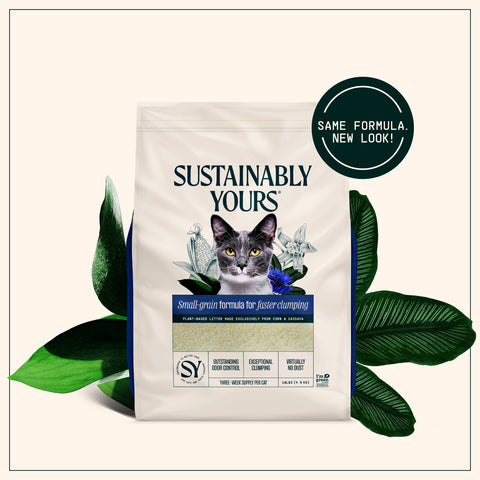 Sustainably Yours Small Grain Cat Litter – lifestyle shot